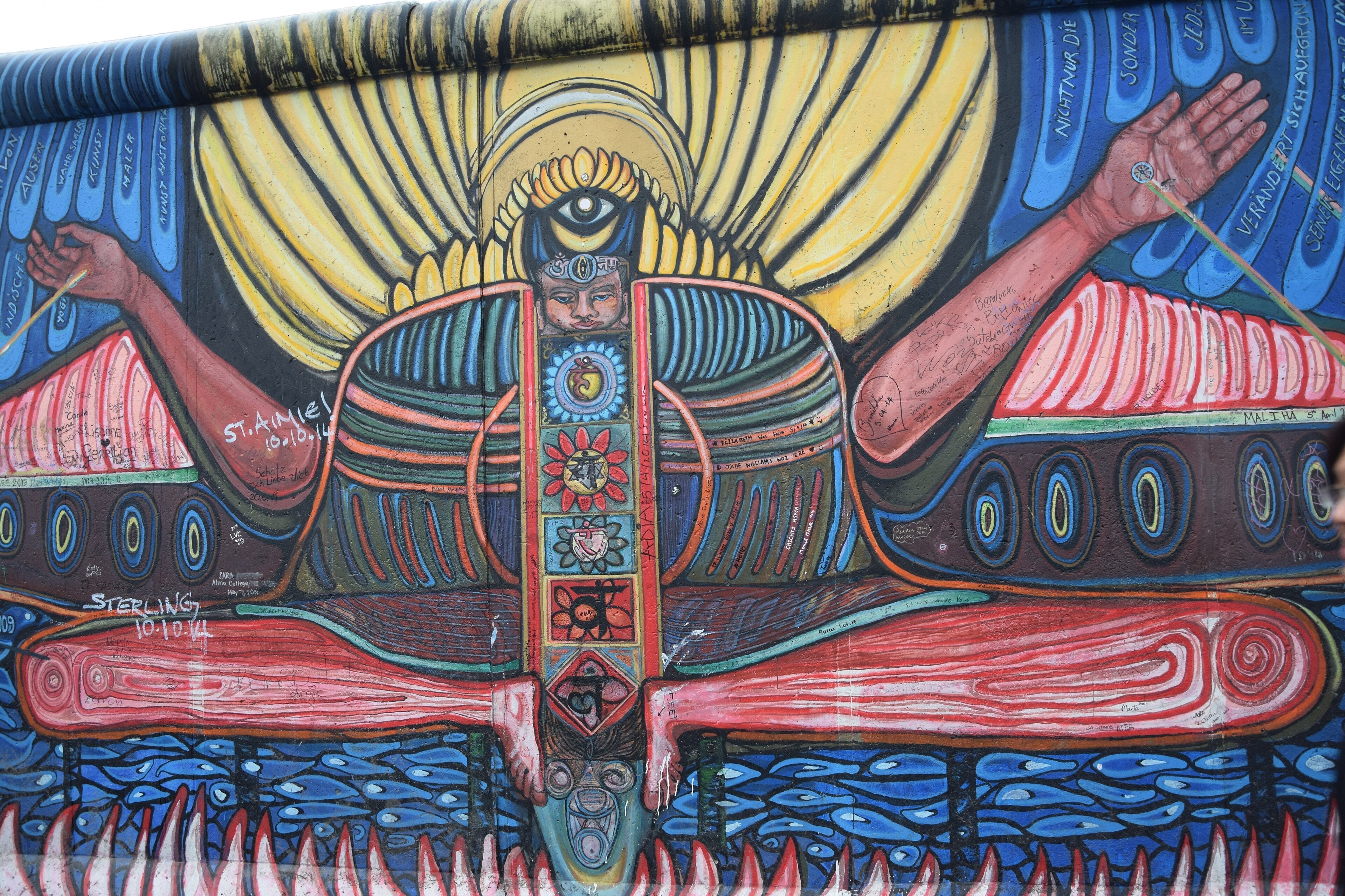East Side Gallery murals on the Berlin Wall
