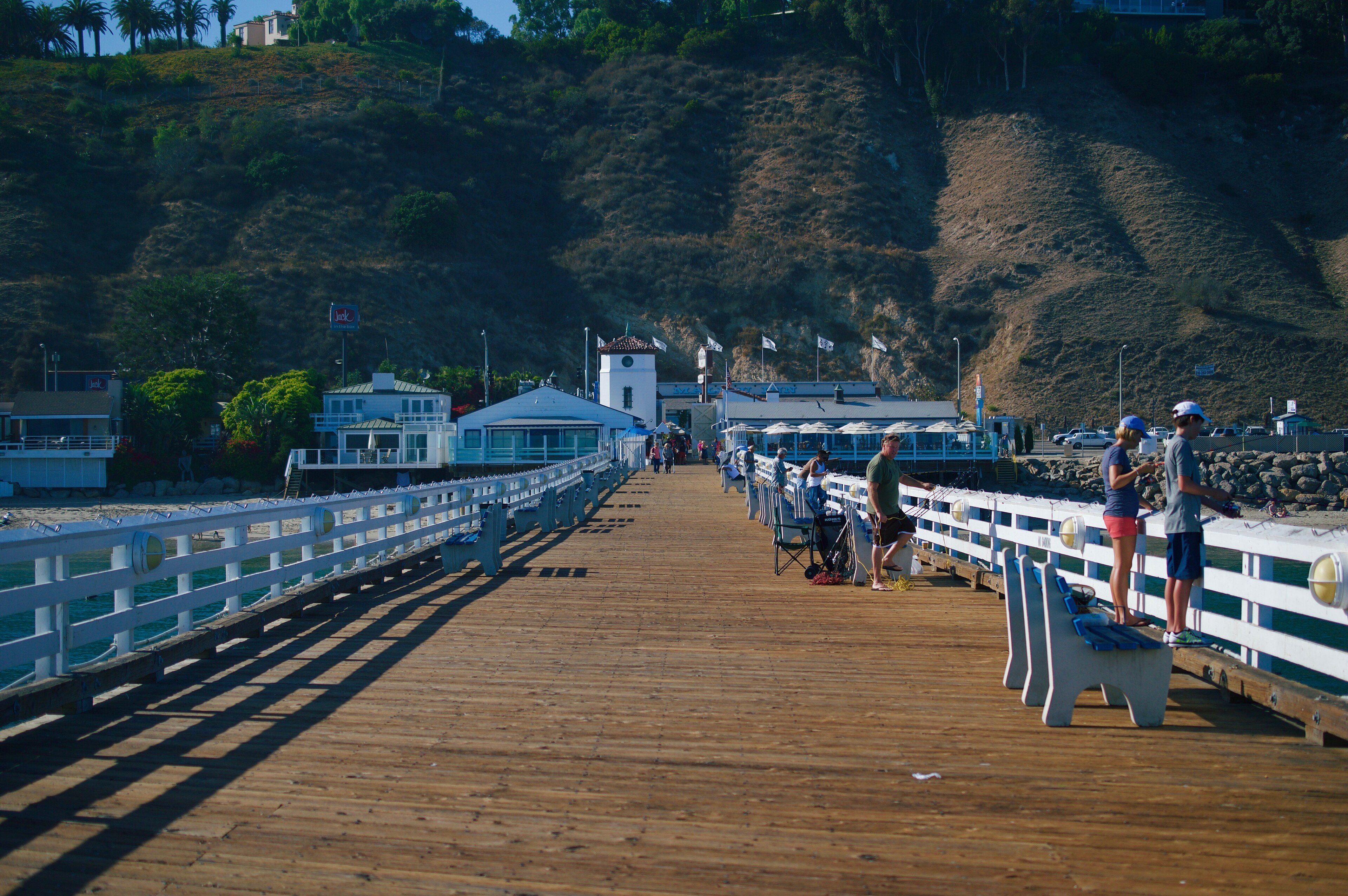 The wooden deck of Malibu Pier