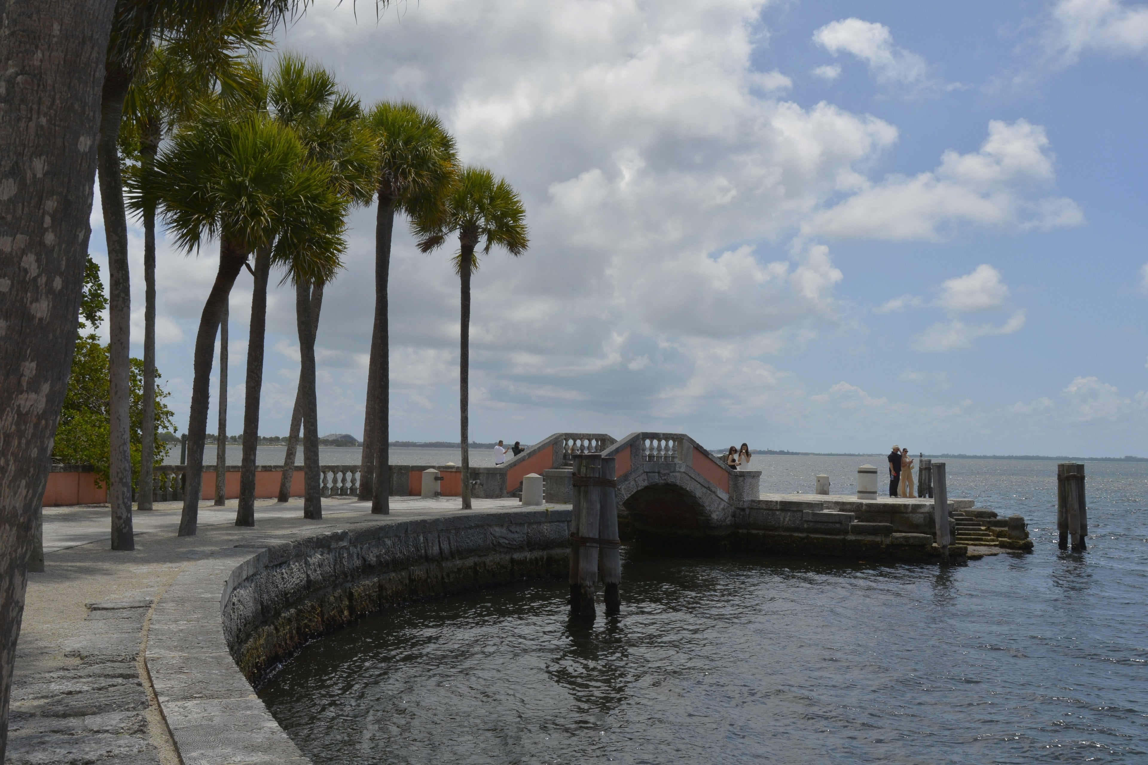 The seawall and stone boat at Vizcaya Museum and Gardens