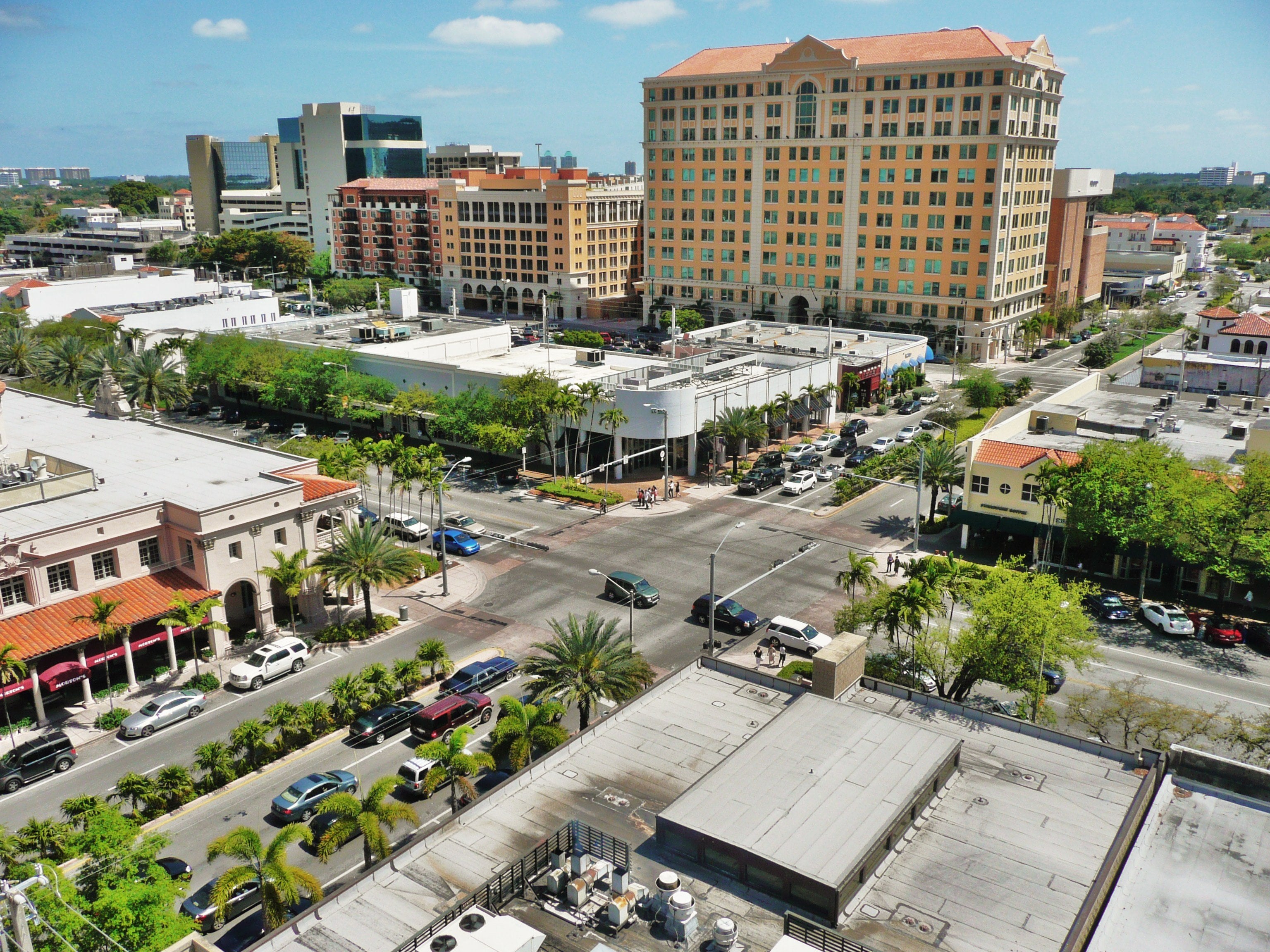 Miracle Mile and downtown Coral Gables from above