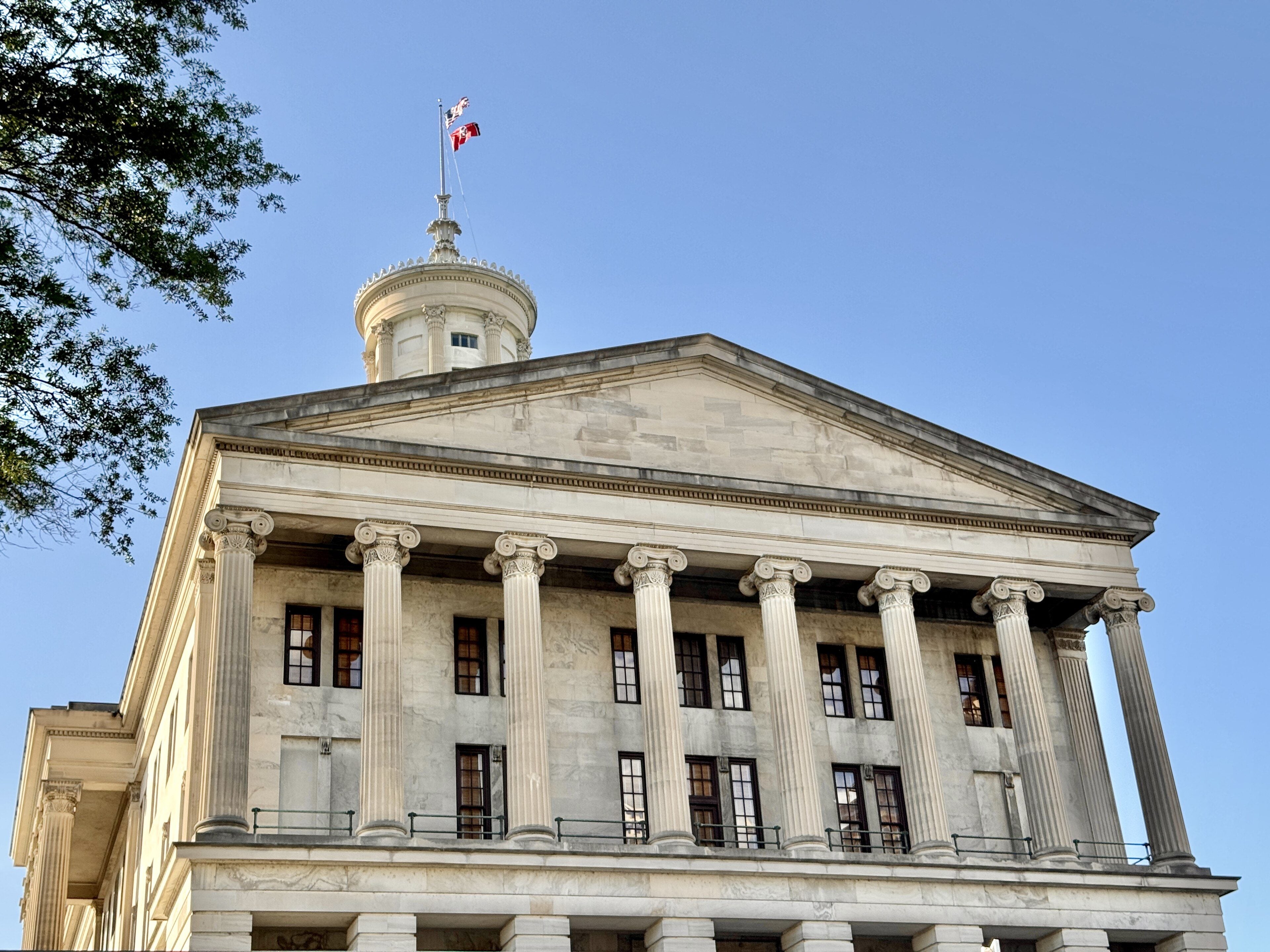 The Tennessee State Capitol's columned facade