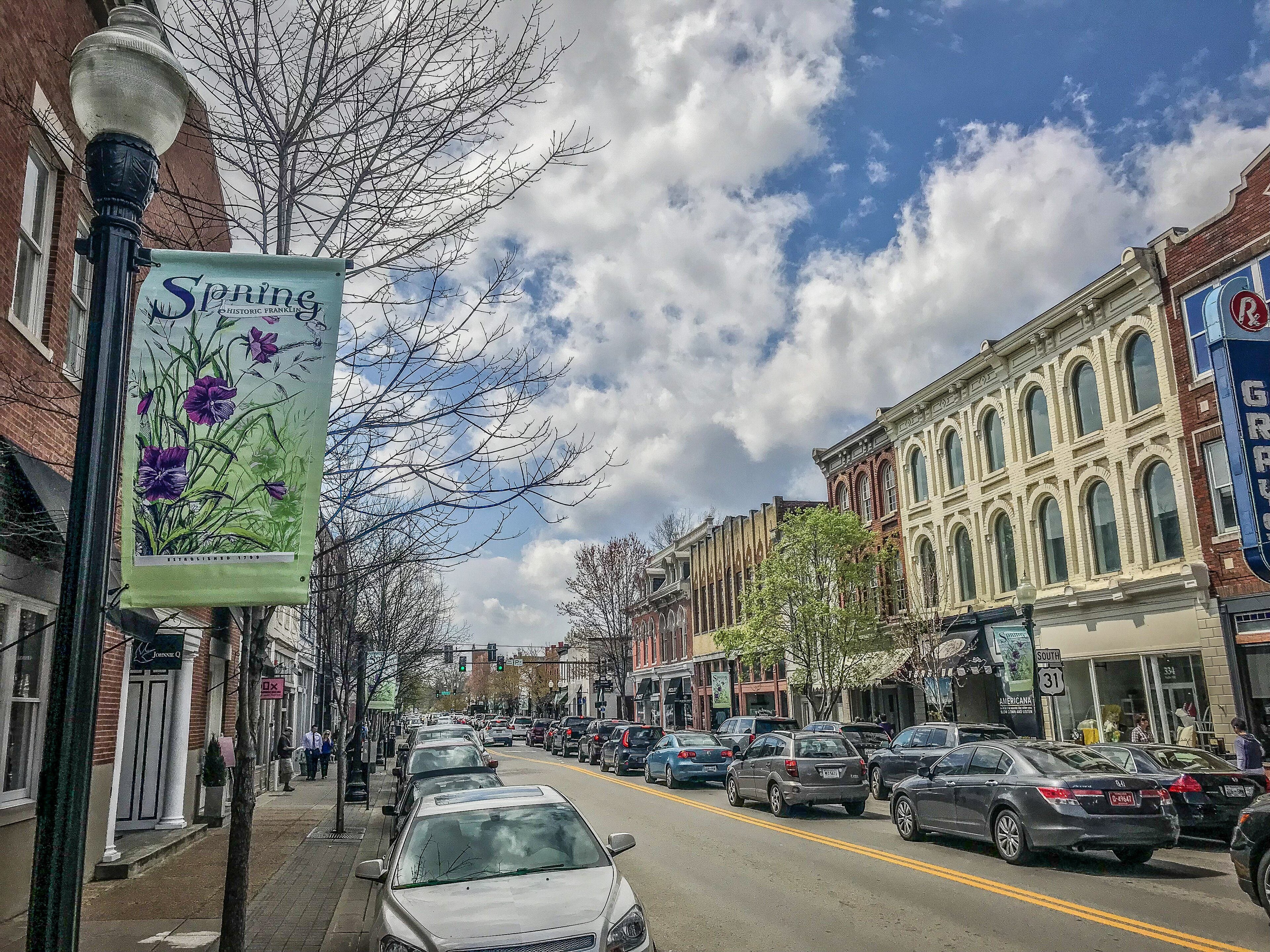 Main Street in historic downtown Franklin, Tennessee