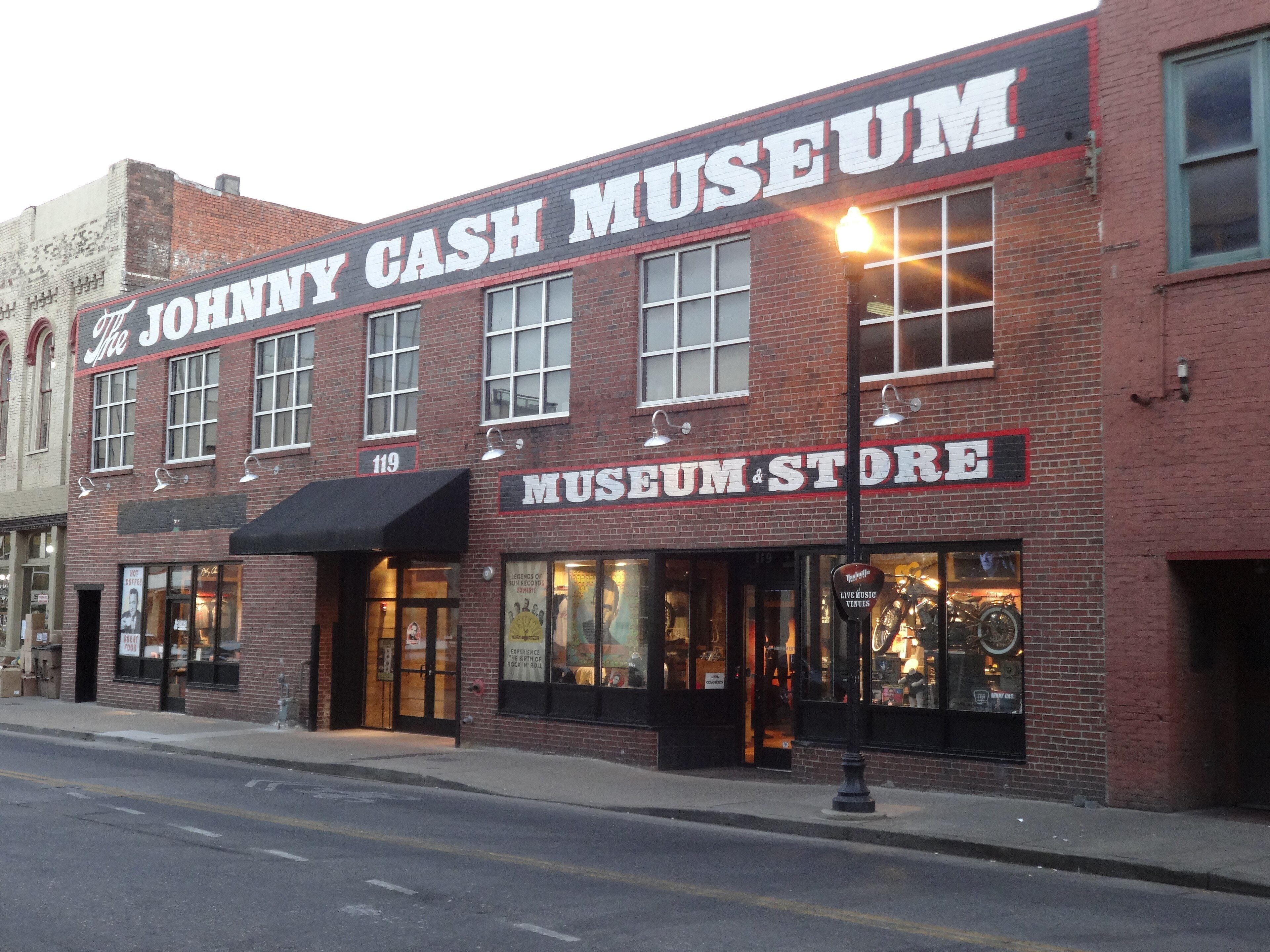 The Johnny Cash Museum storefront in downtown Nashville