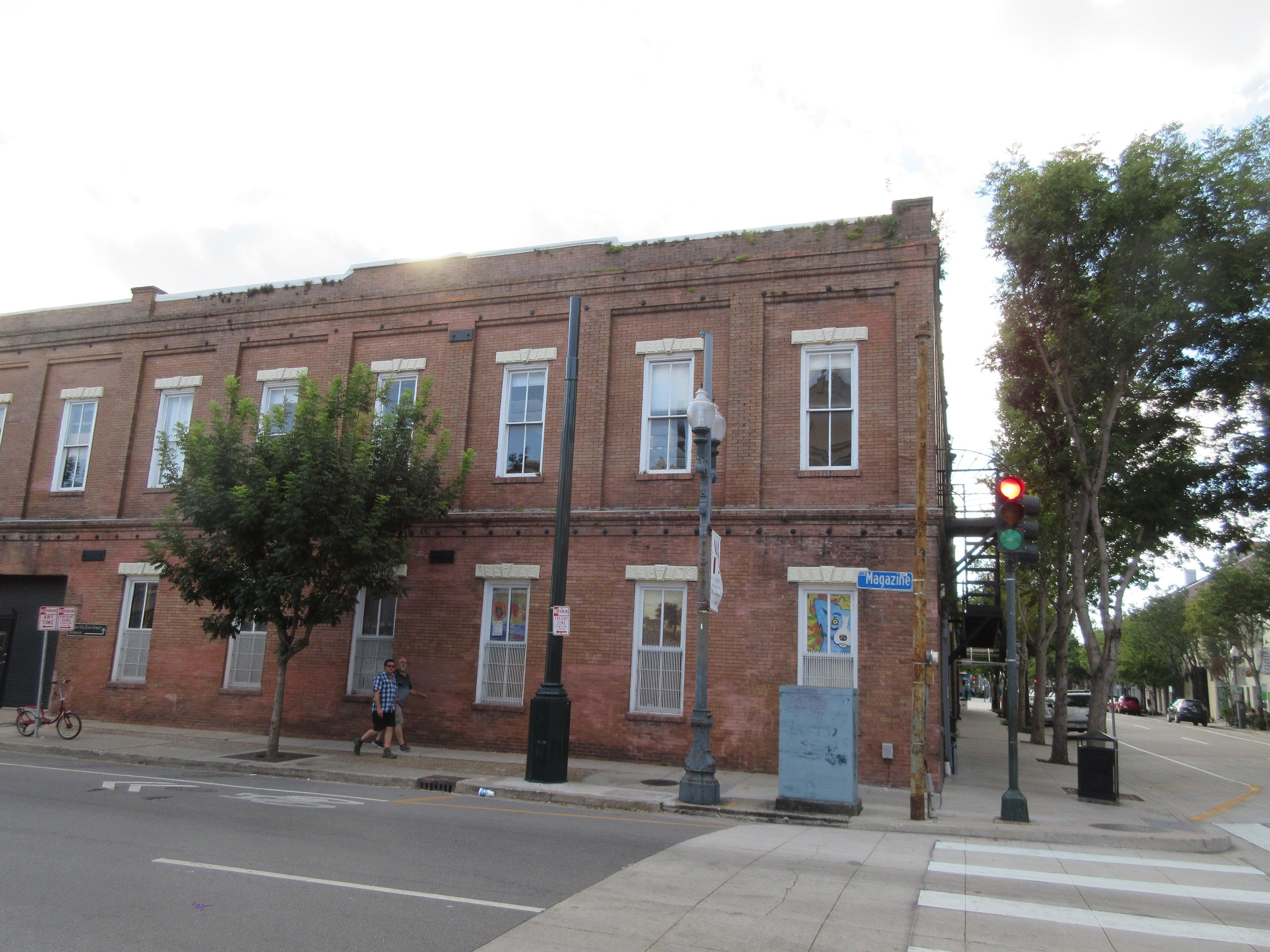 A brick building on a Warehouse District corner