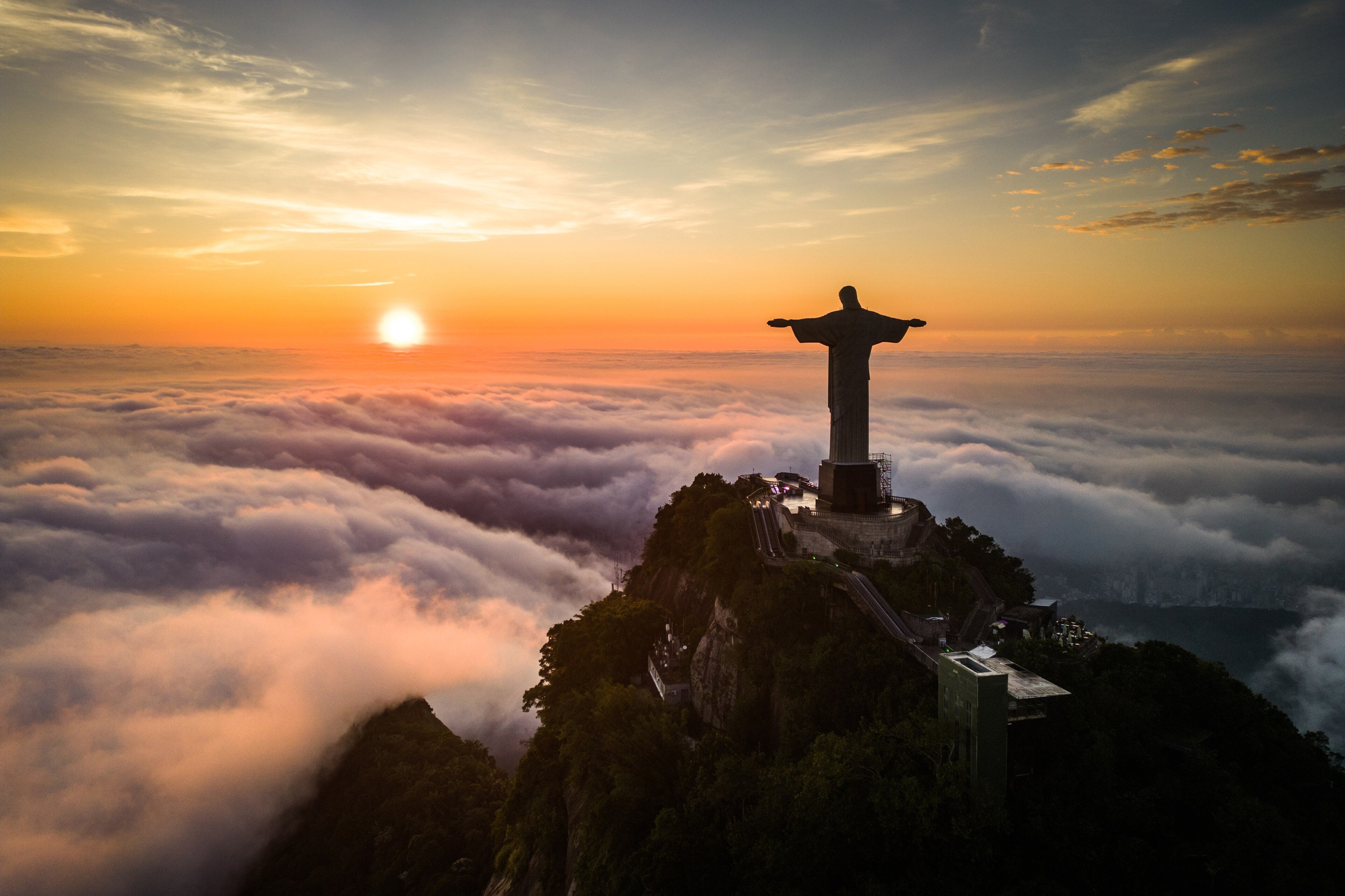 Christ the Redeemer above the clouds