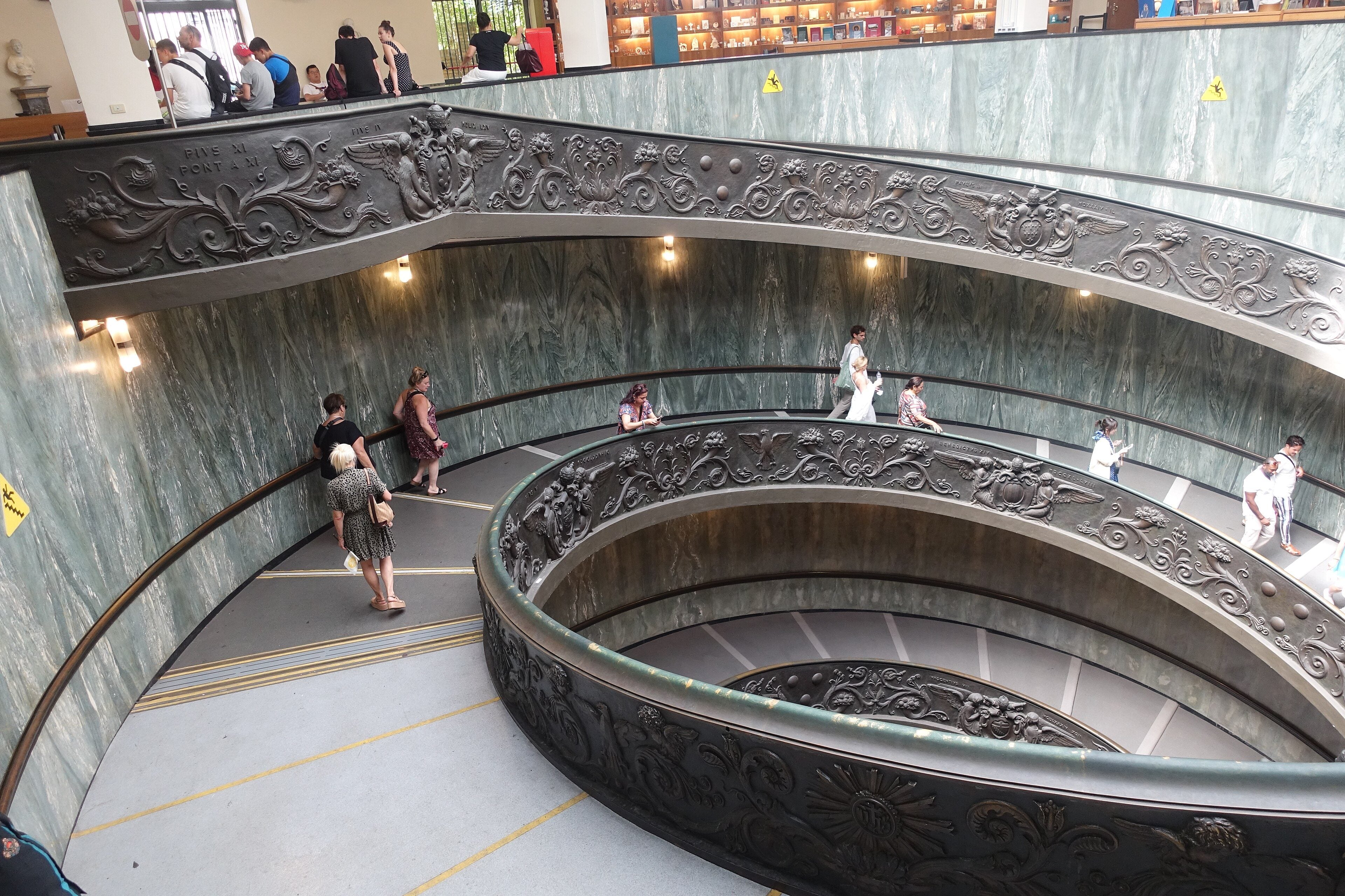 The spiral staircase in the Vatican Museums