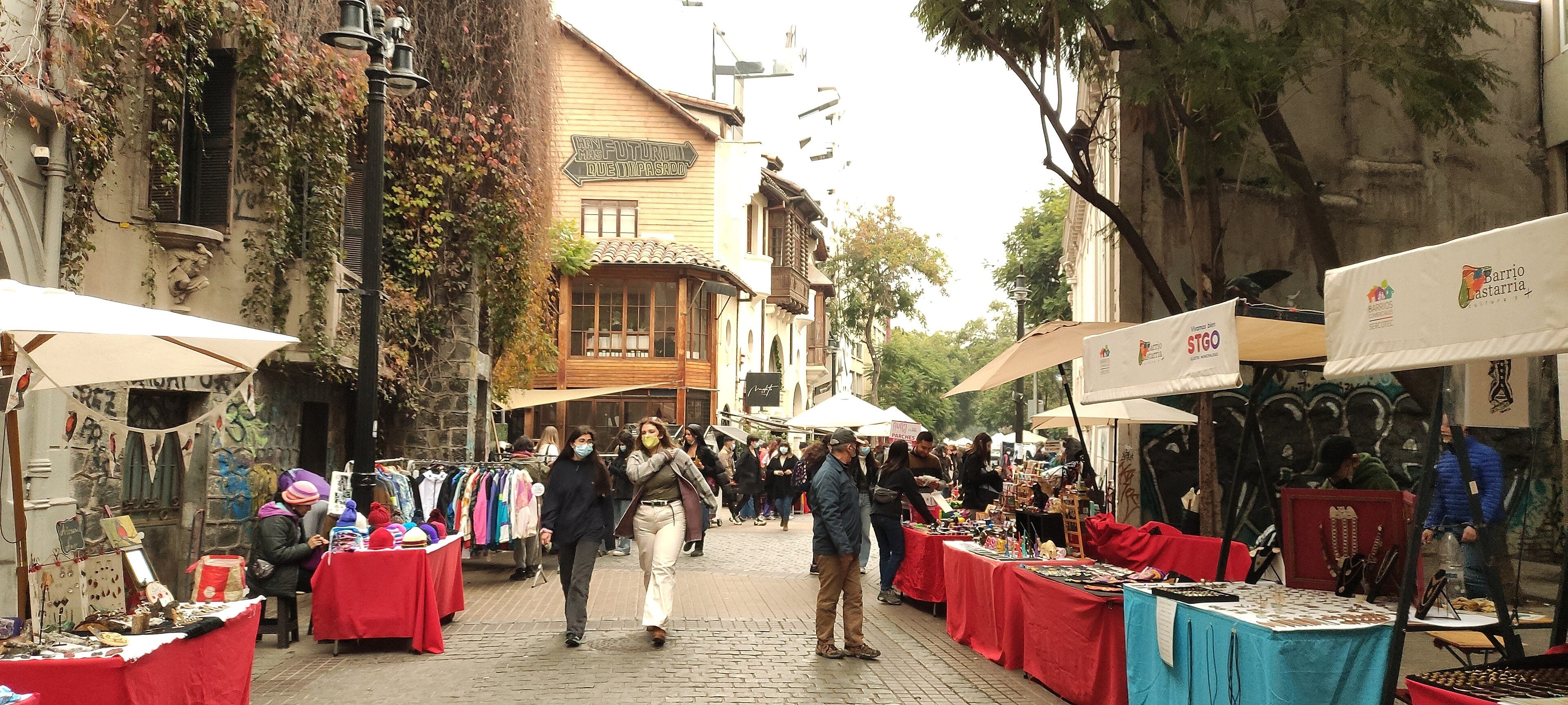 Street stalls in Barrio Lastarria