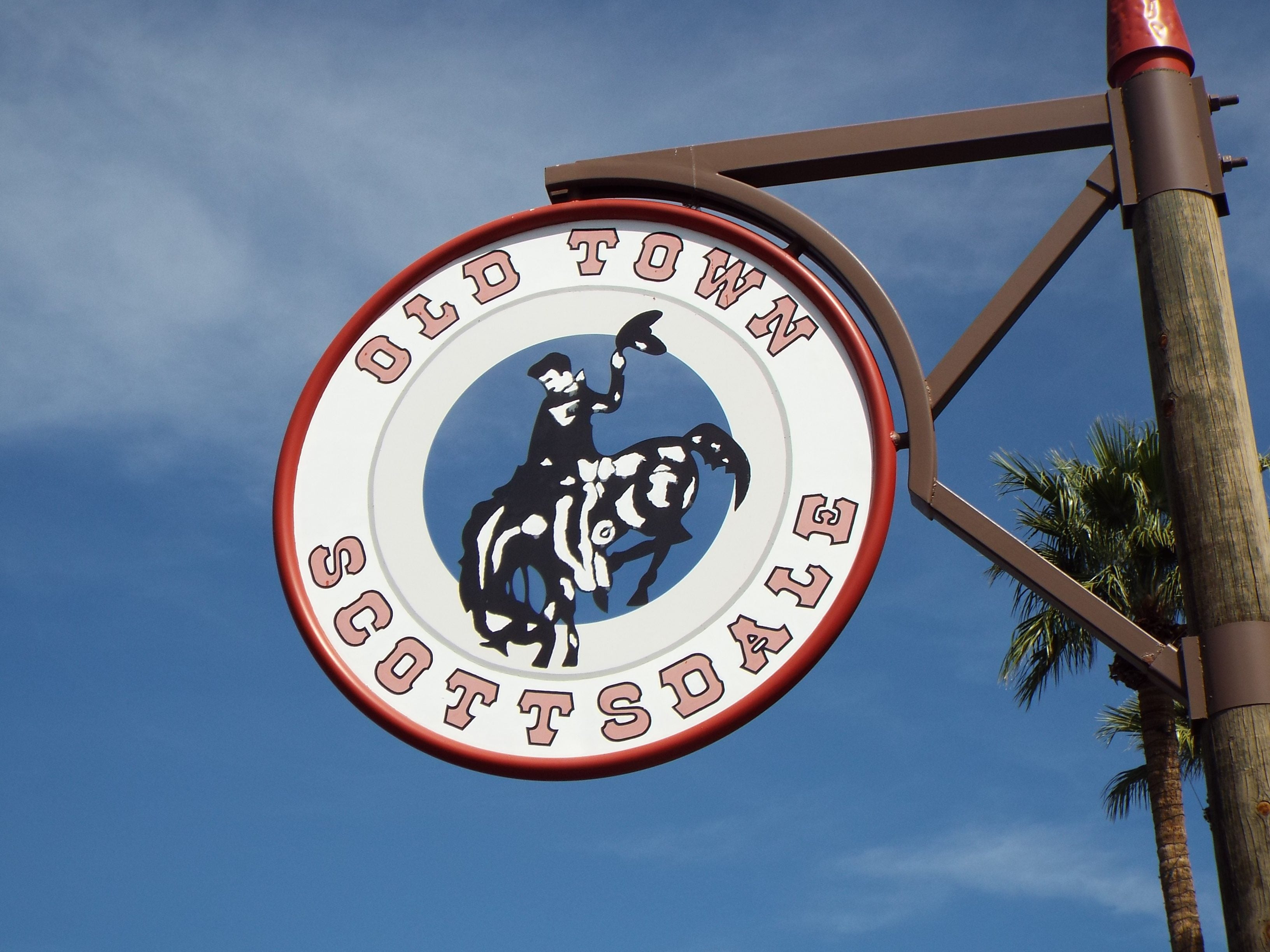 The Old Town Scottsdale sign with its bronco rider