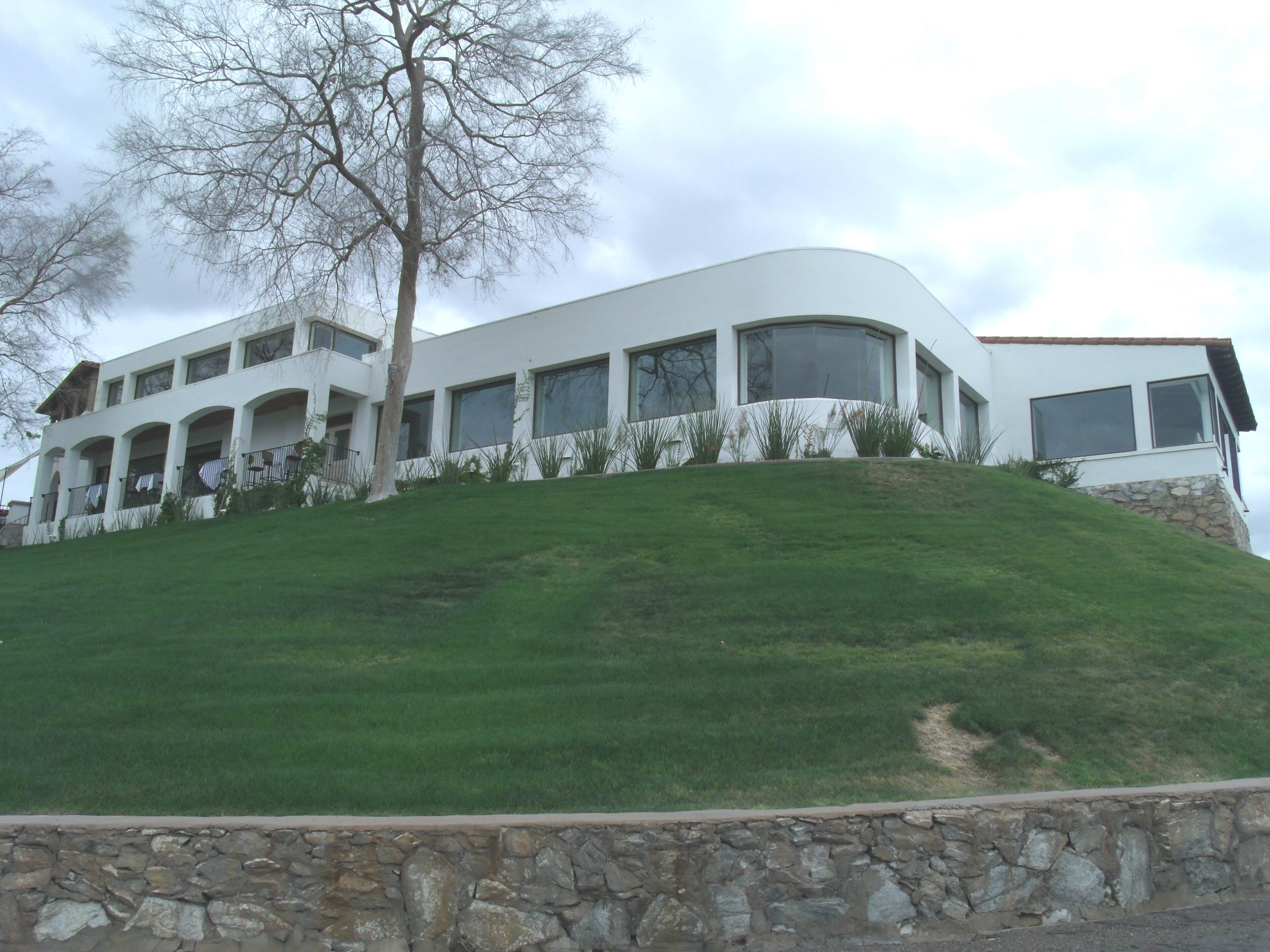 Wrigley Mansion on its hill in the Biltmore area