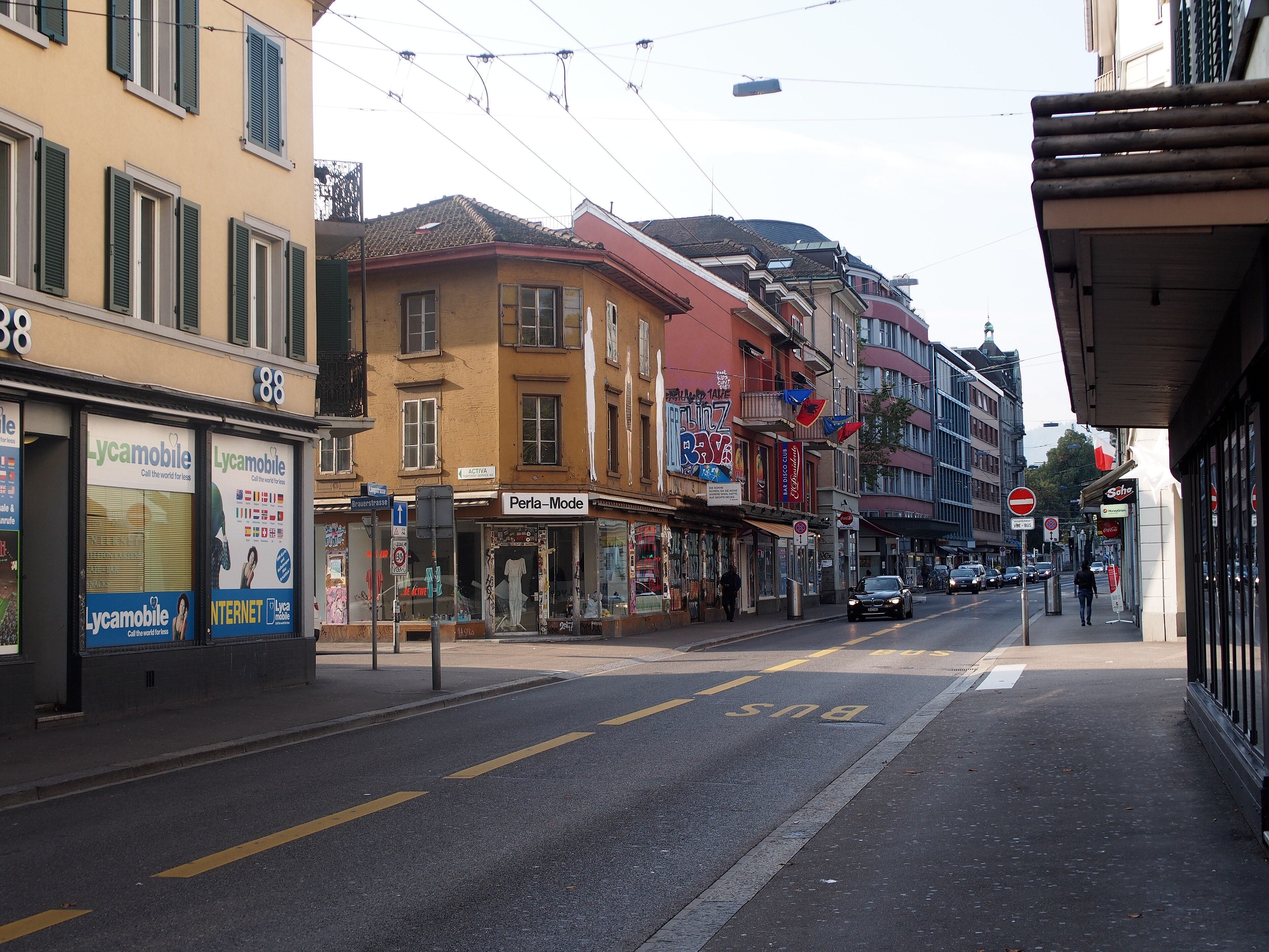 A street in the Langstrasse quarter