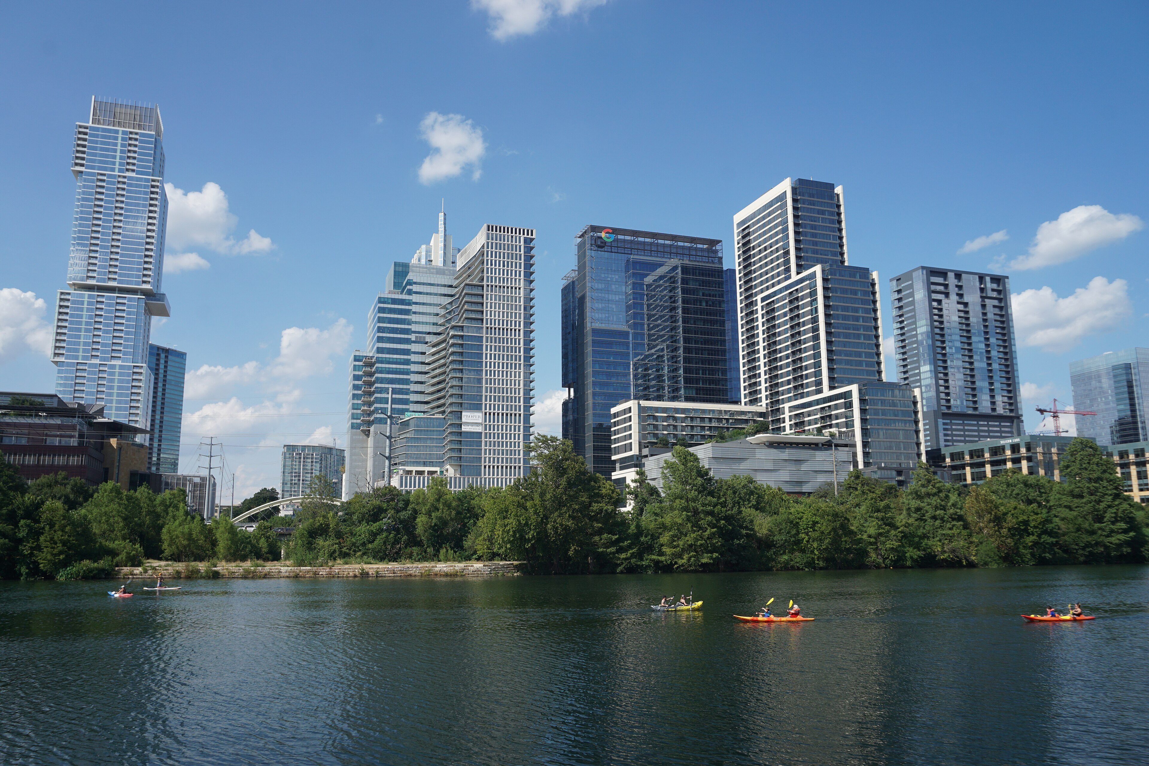 Downtown Austin's skyline over Lady Bird Lake