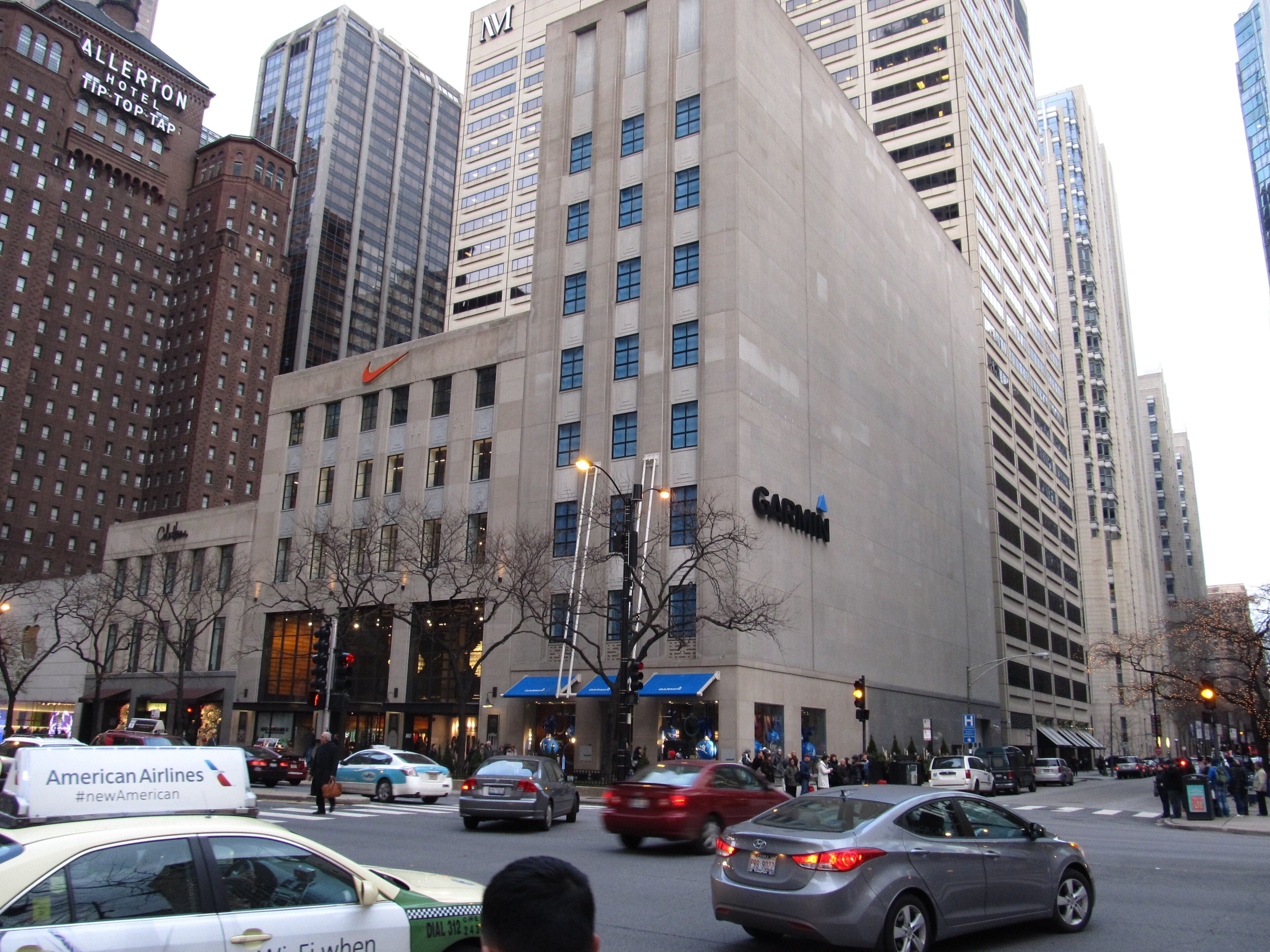 Shops and towers along the Magnificent Mile on Michigan Avenue