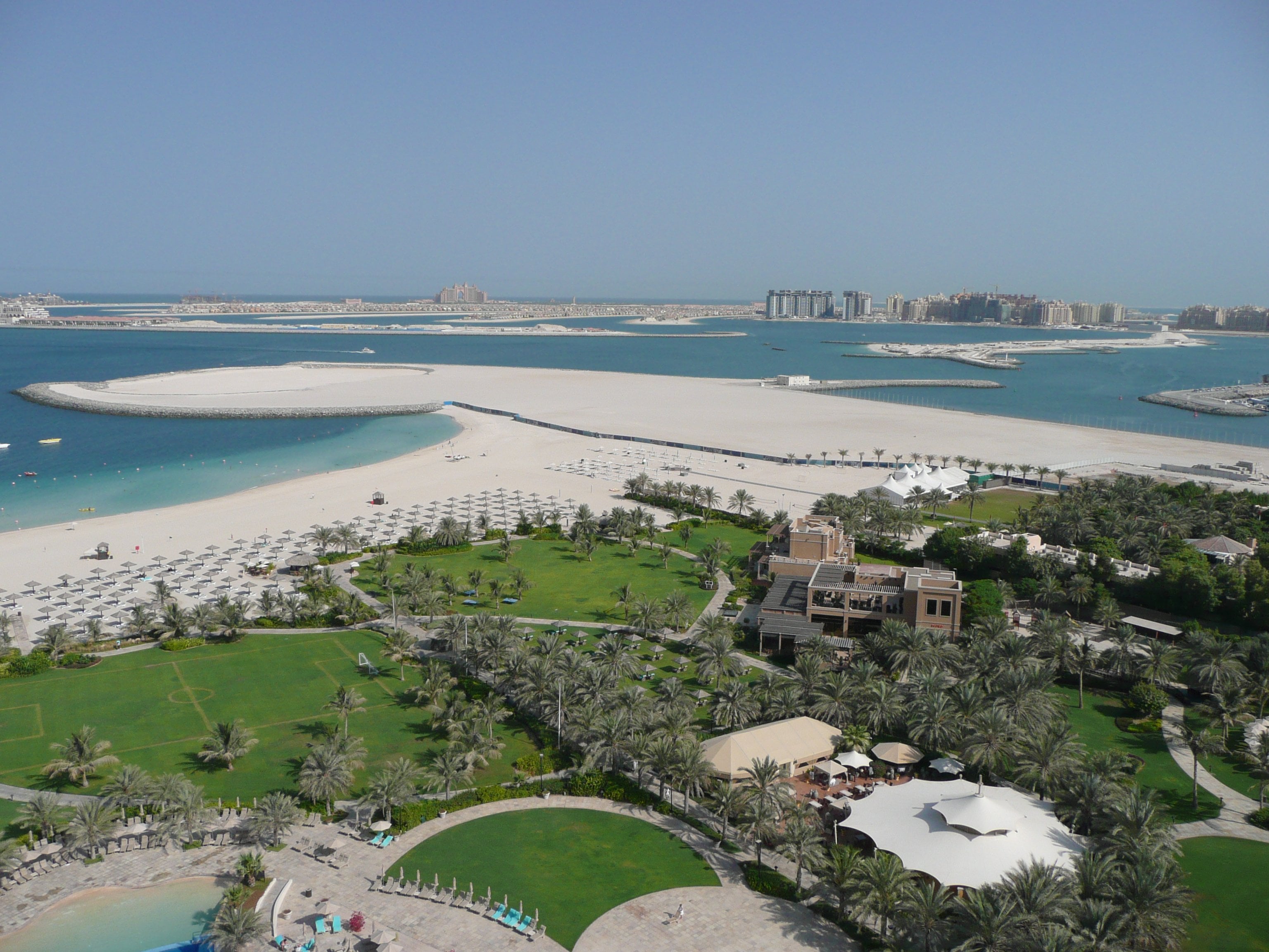 Palm Jumeirah from the Dubai Marina shore