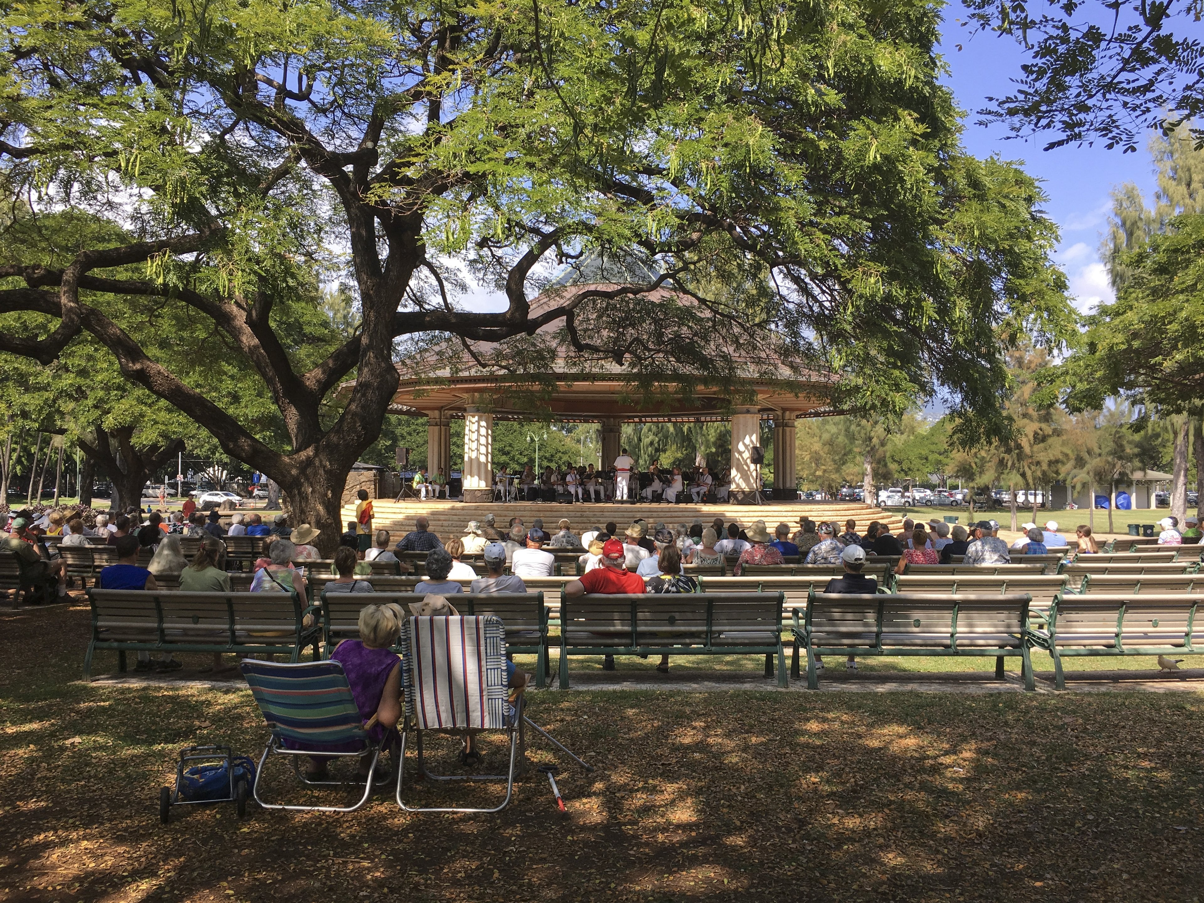 The Royal Hawaiian Band at the Kapiʻolani Park bandstand