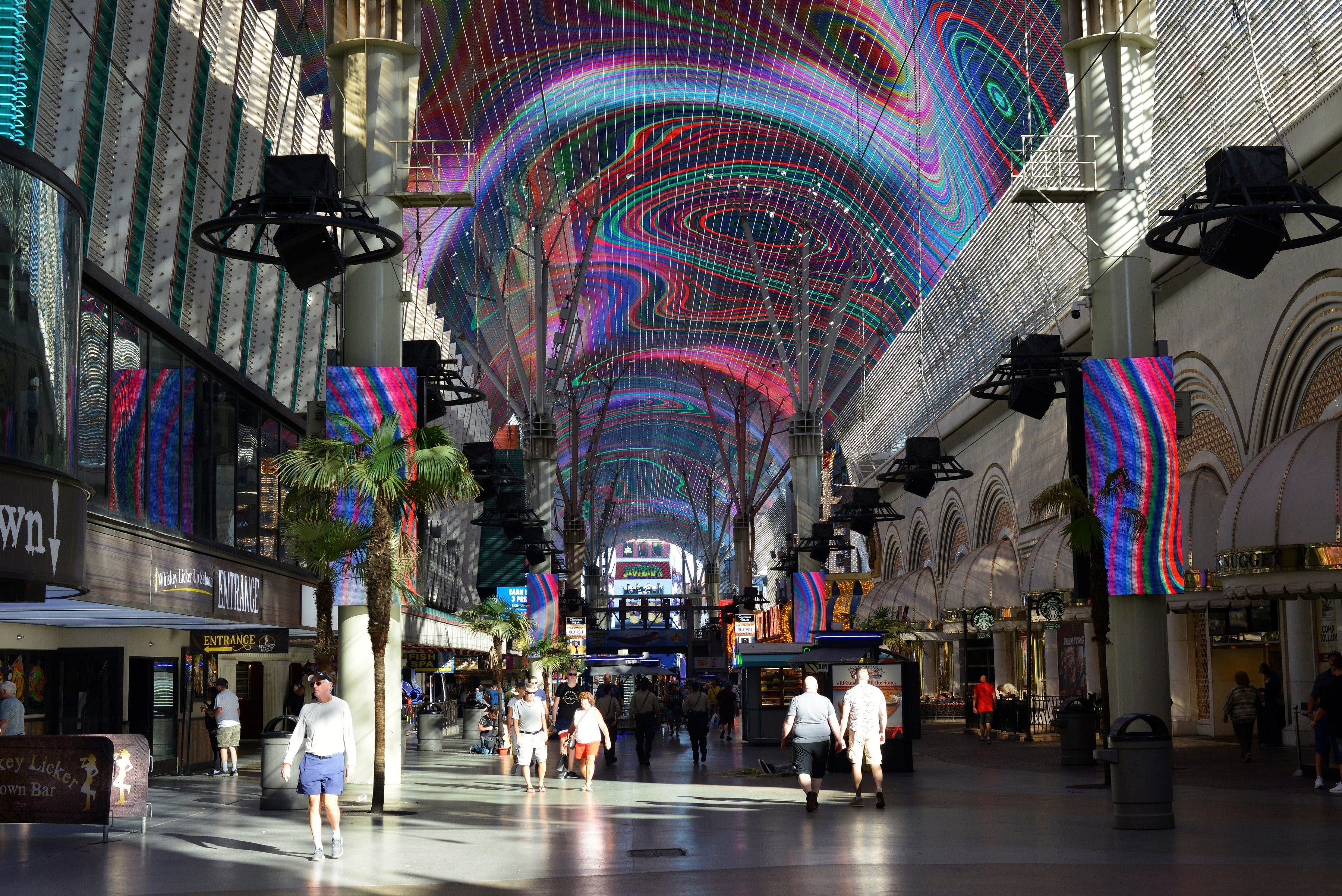 Looking down Fremont Street under the LED Viva Vision canopy