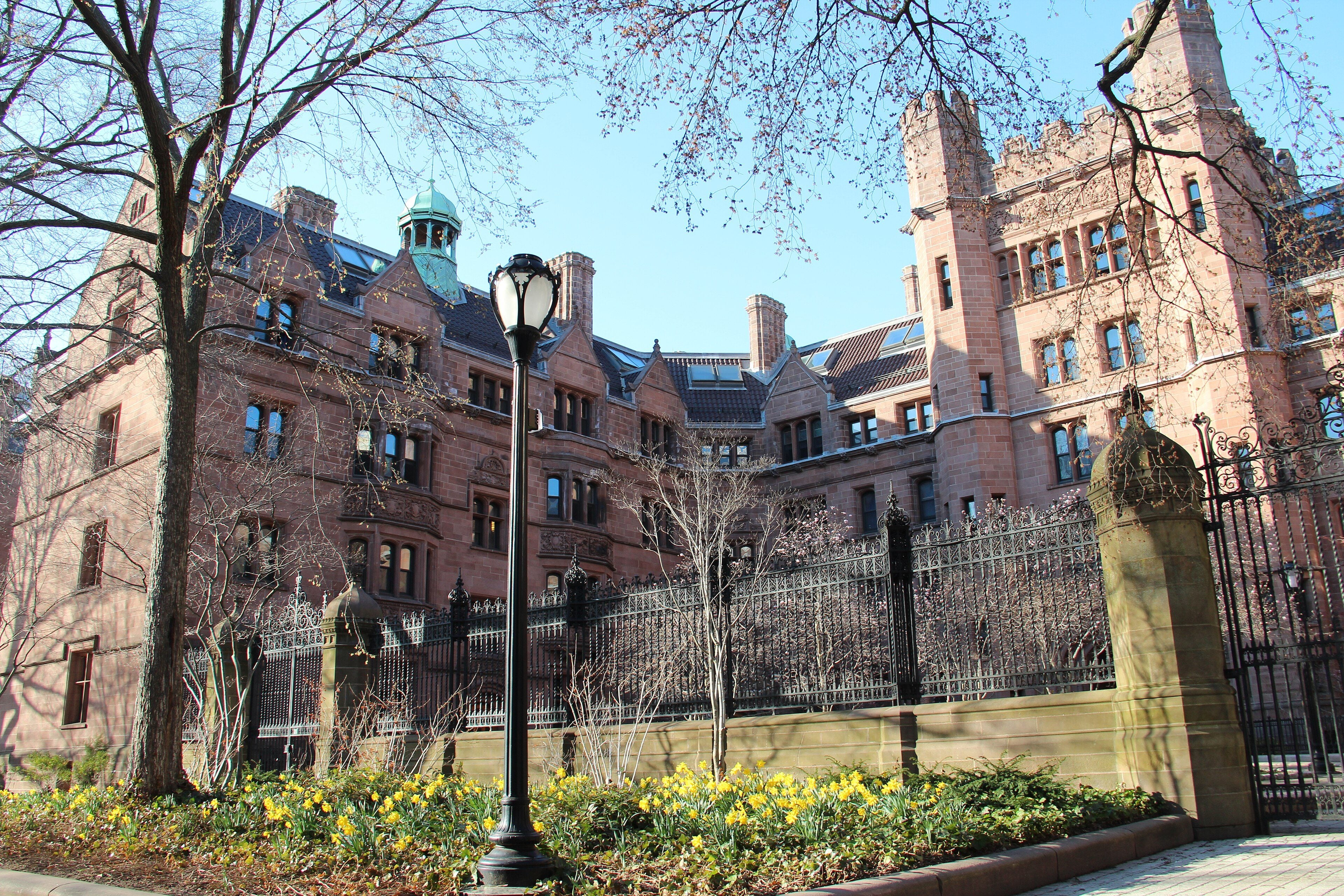 Brick halls on the Vanderbilt University campus in spring