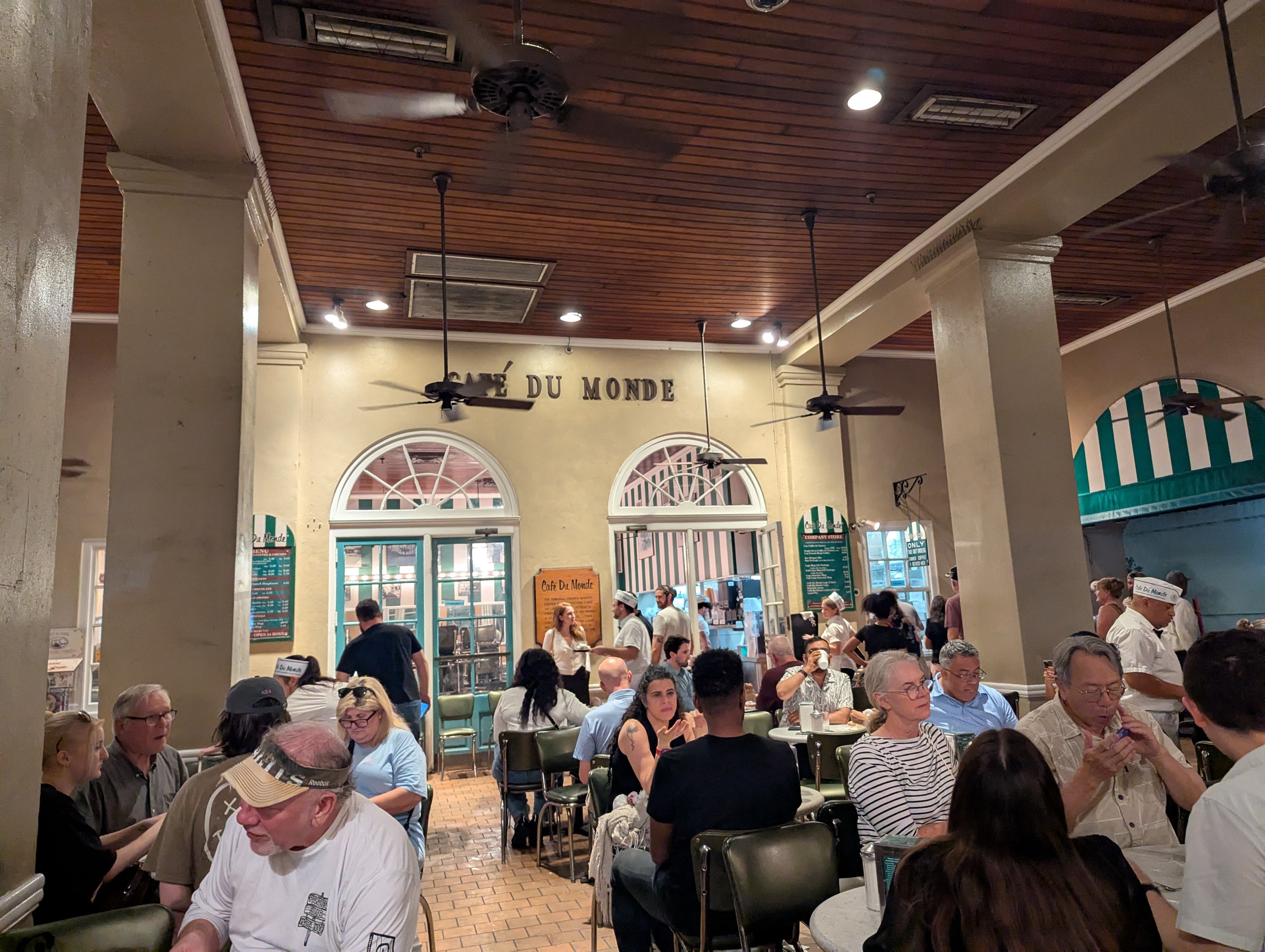 Inside Café du Monde at the French Market