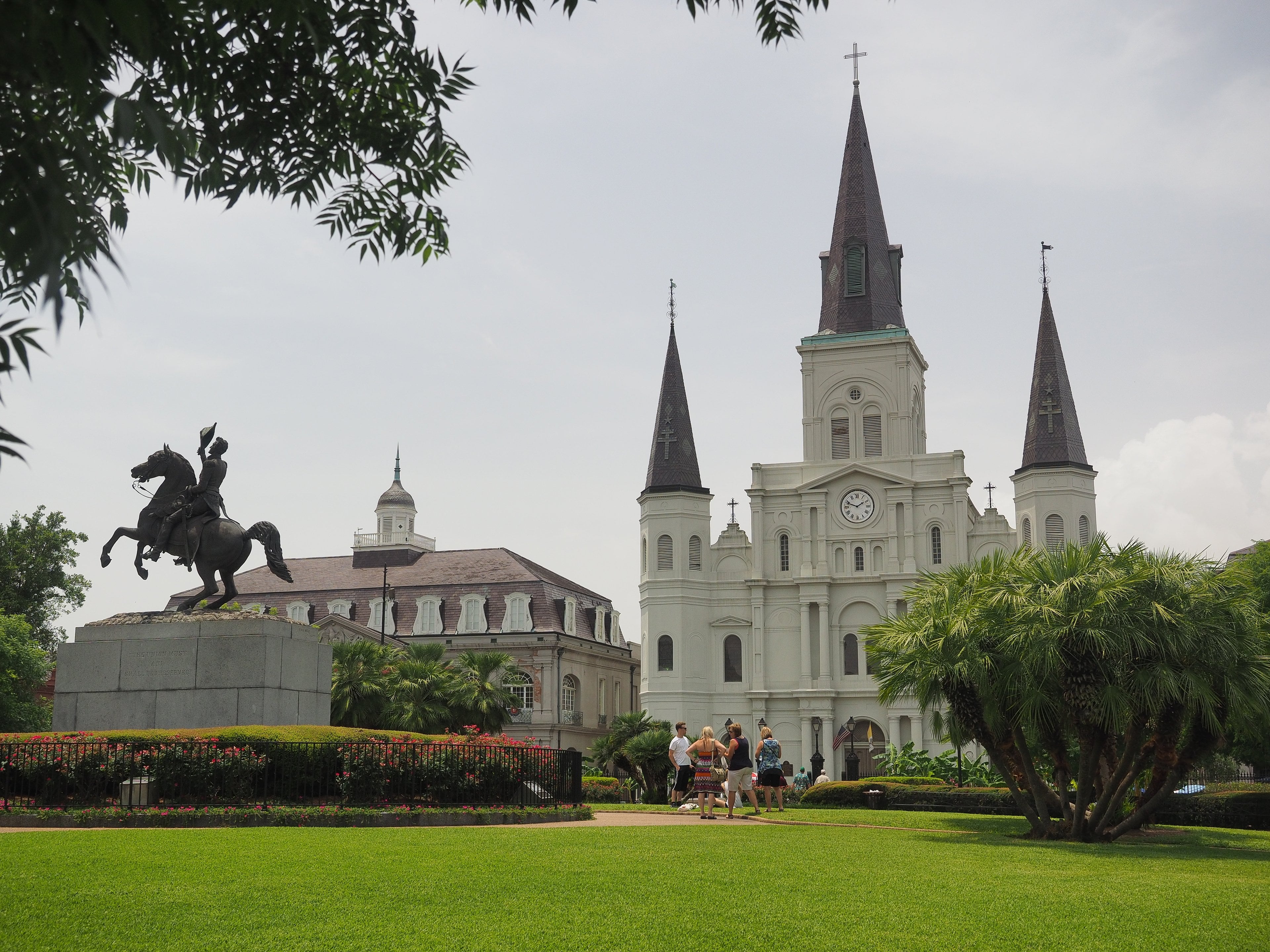 St. Louis Cathedral and the Jackson statue in Jackson Square