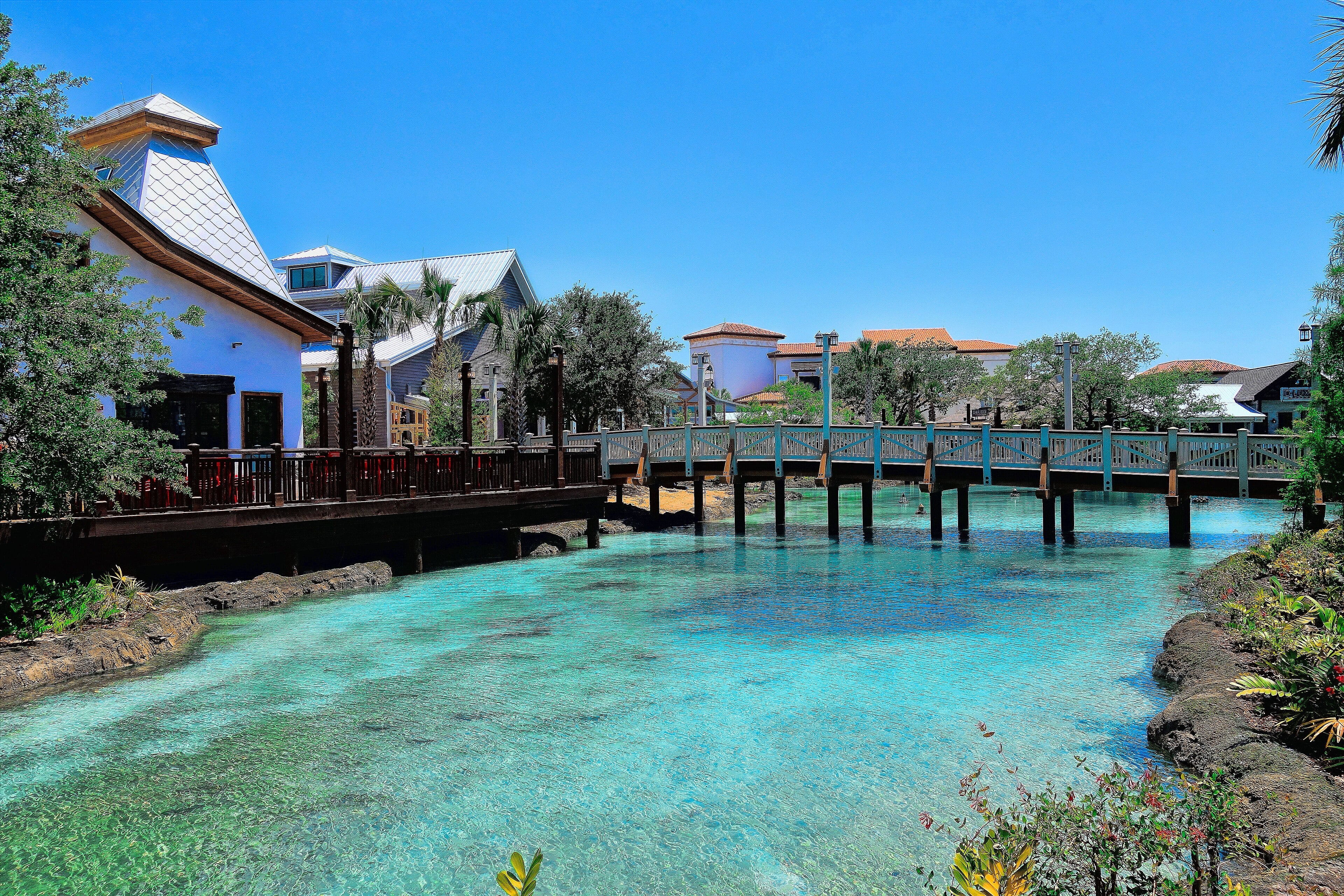 Waterfront shops and restaurants at Disney Springs