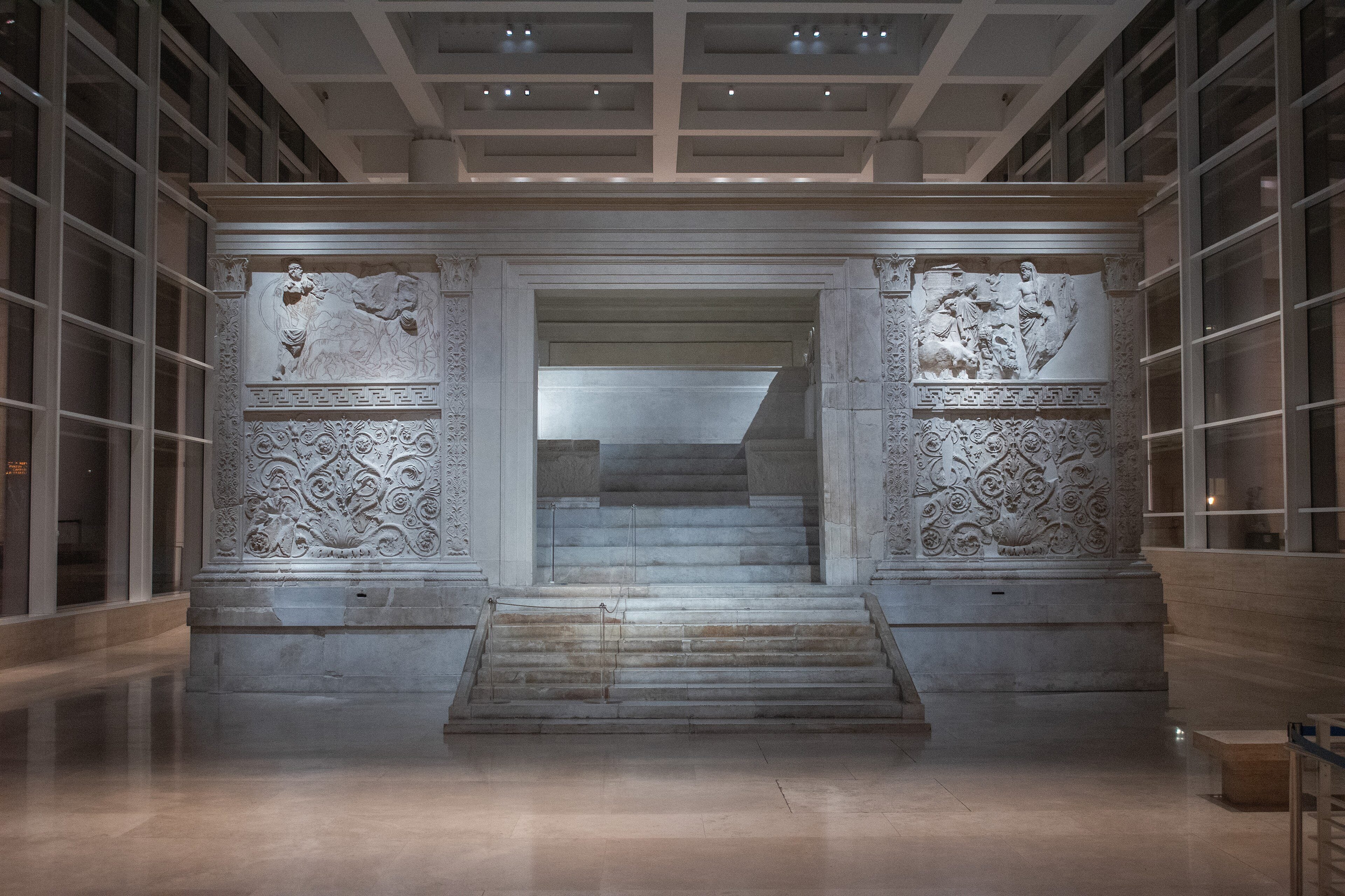 The Ara Pacis inside its museum