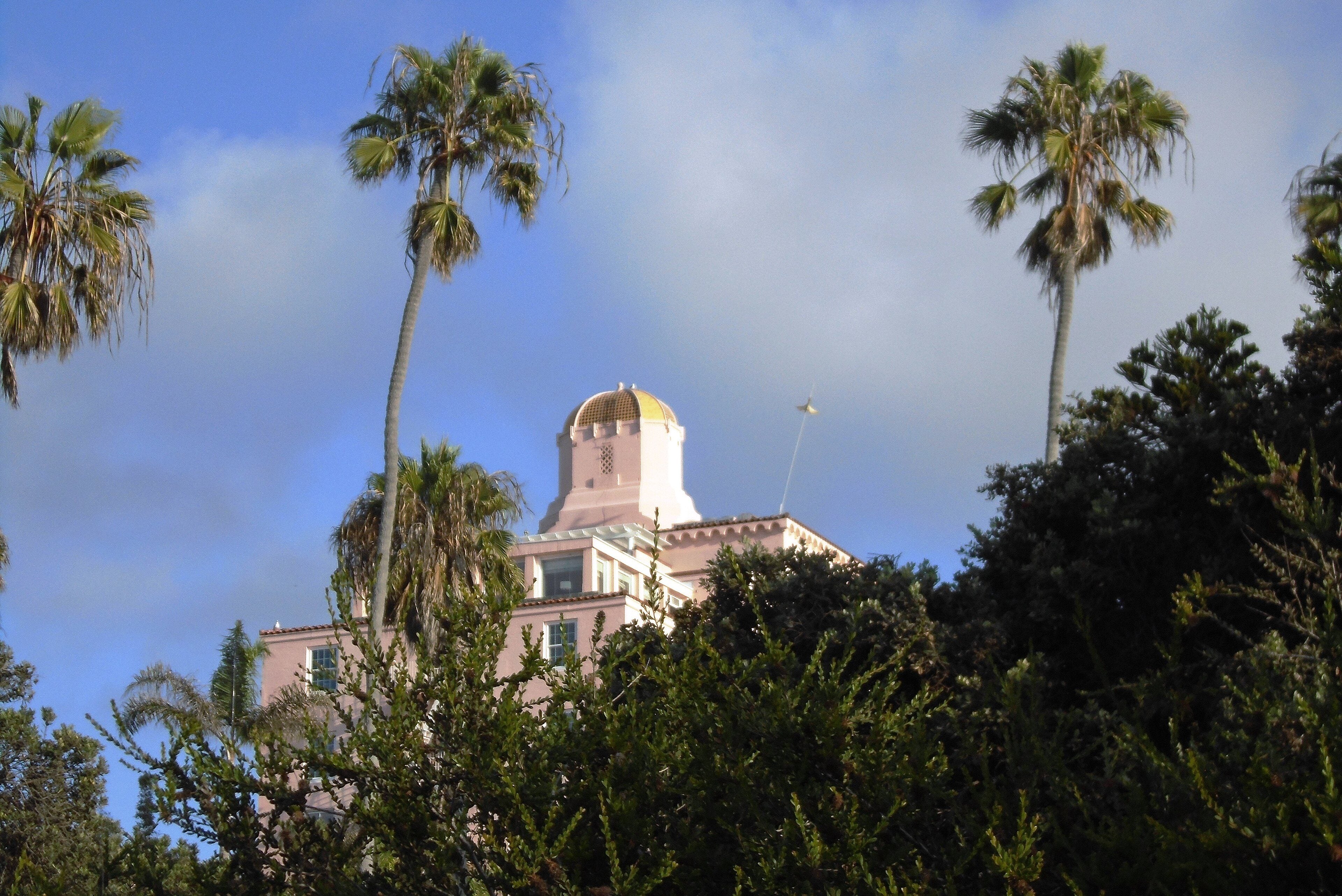 La Valencia Hotel's tower seen from Scripps Park
