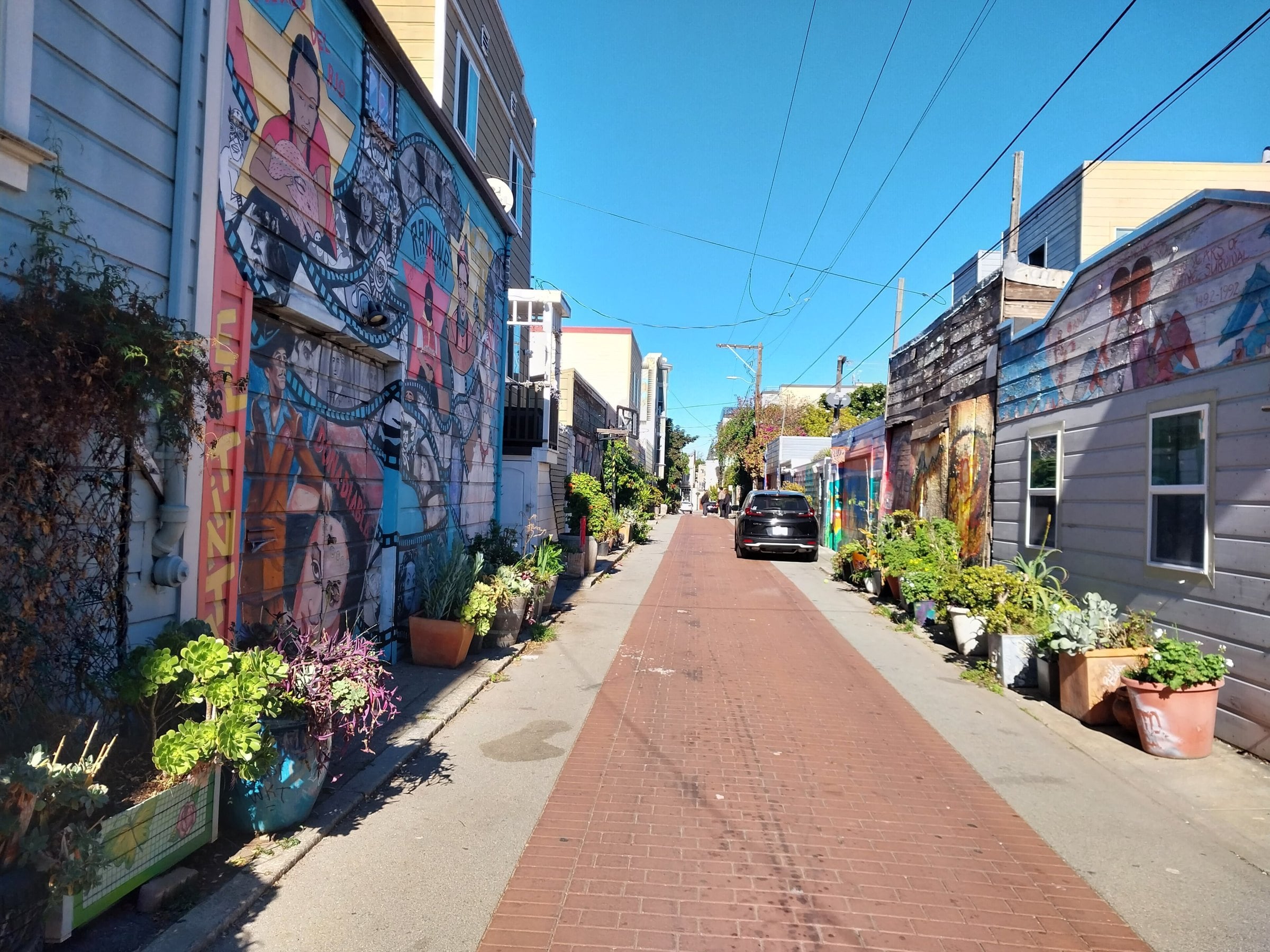 Murals lining Balmy Alley in the Mission
