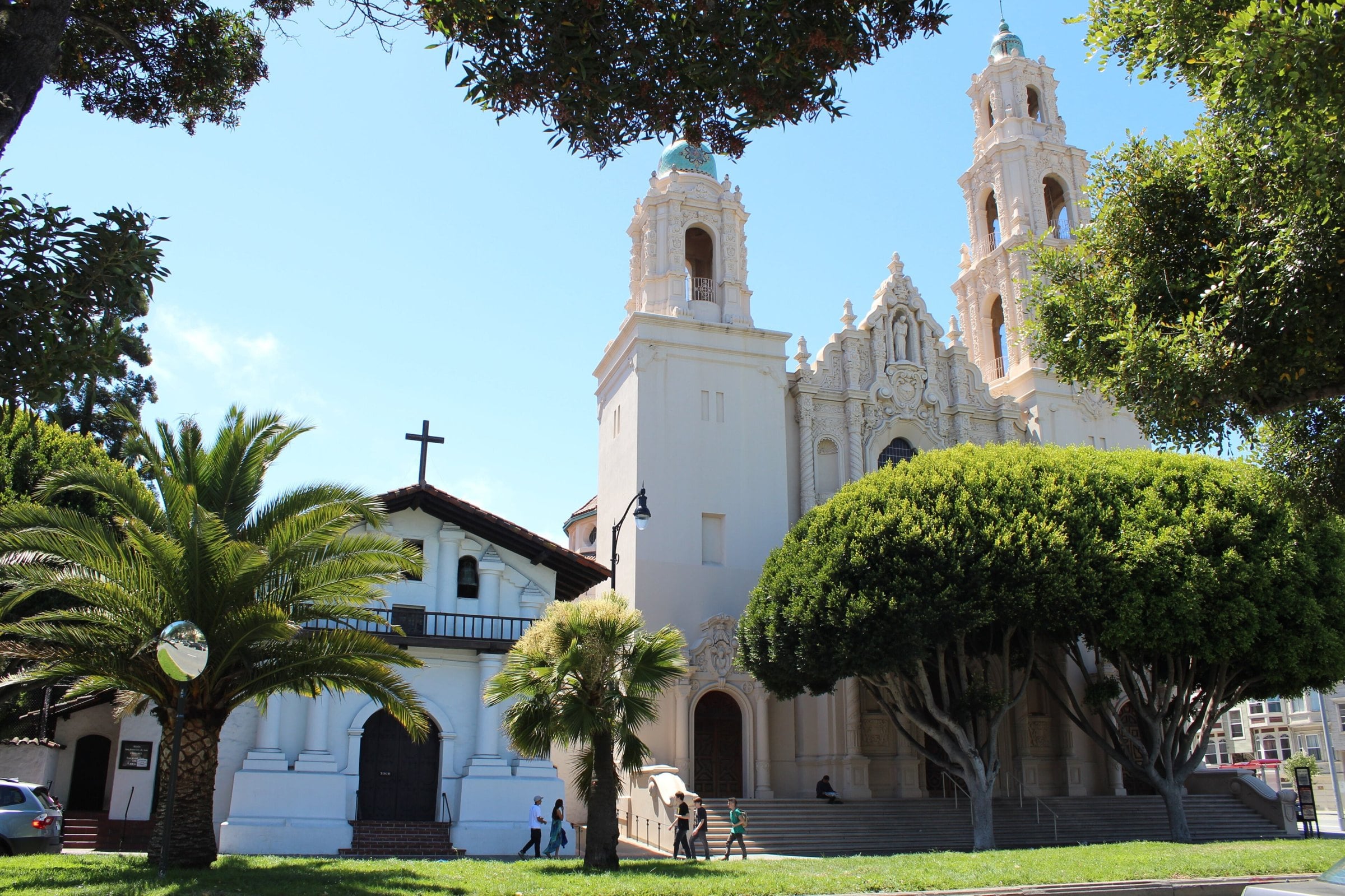 Mission Dolores and the Basilica on Dolores Street