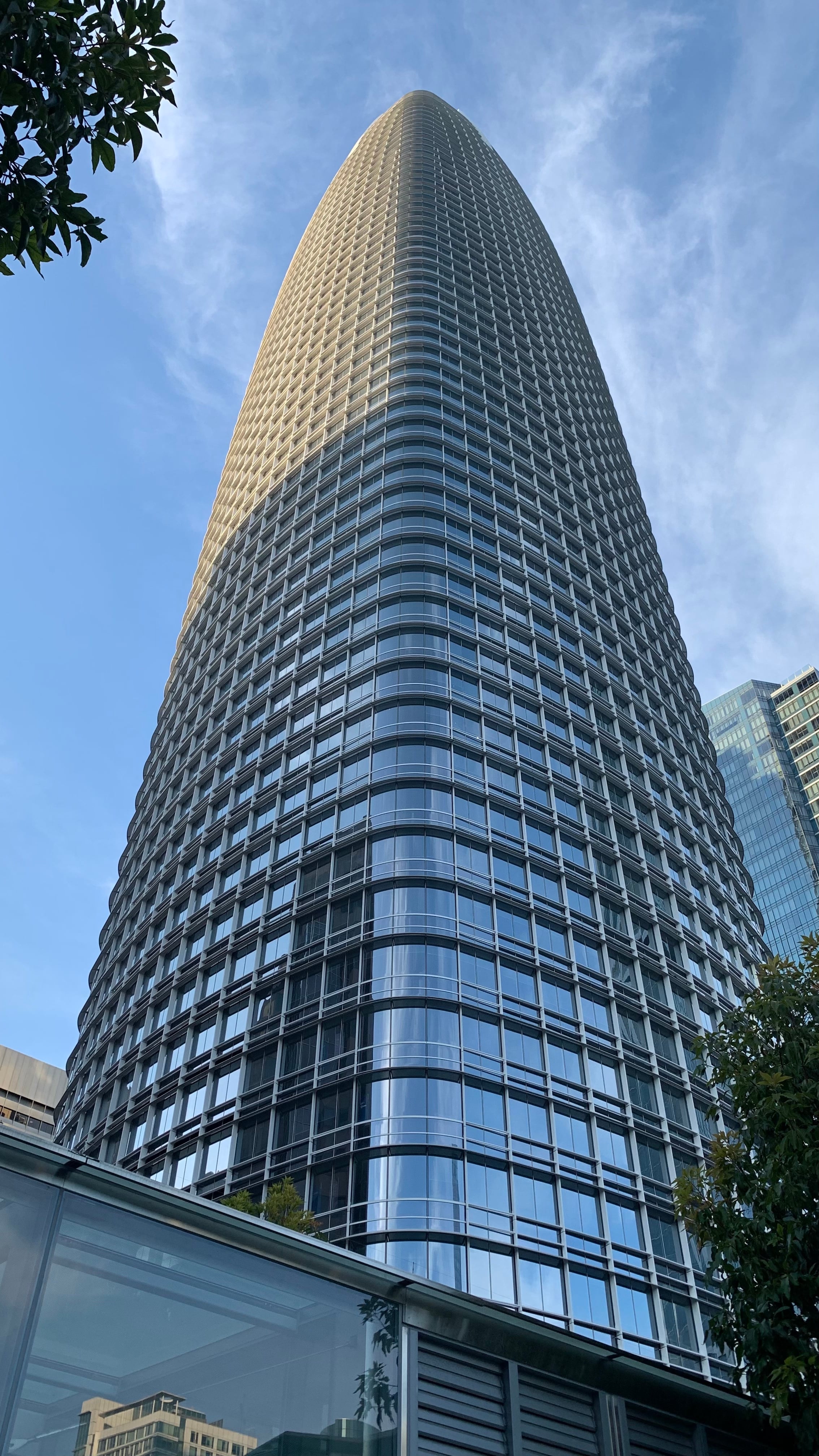 Salesforce Tower rising above Salesforce Park