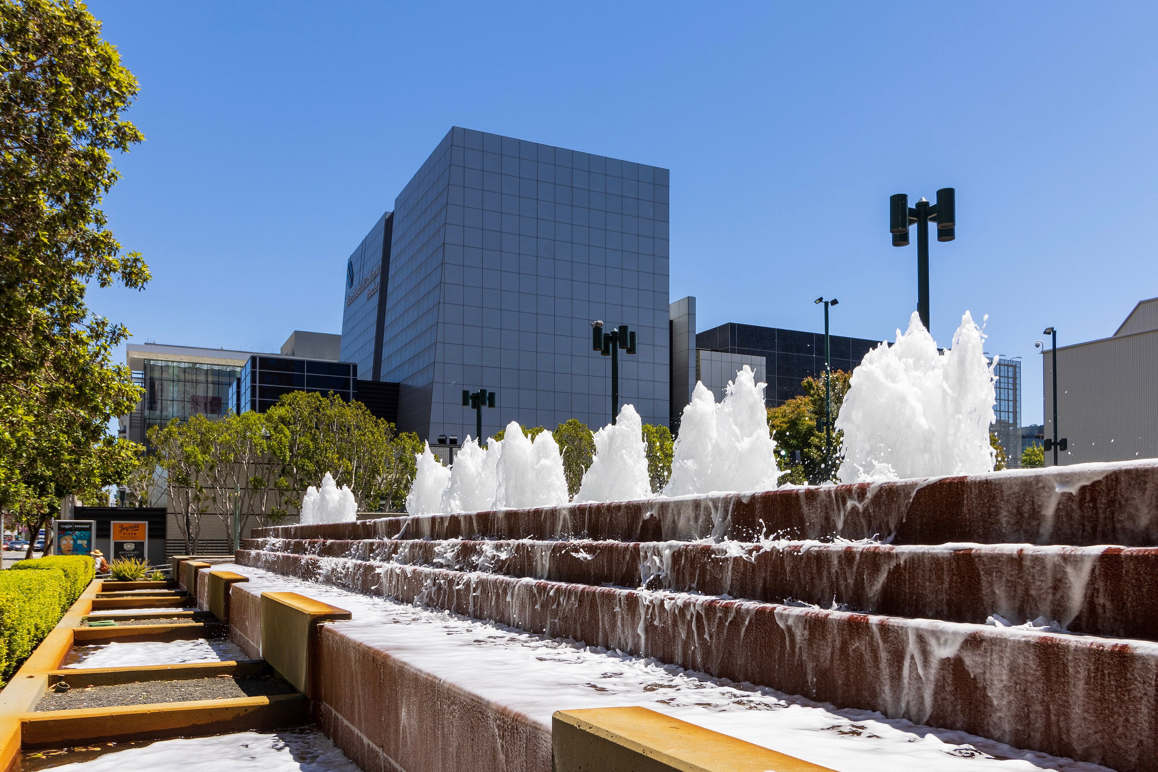 Yerba Buena Gardens lawn and surrounding towers