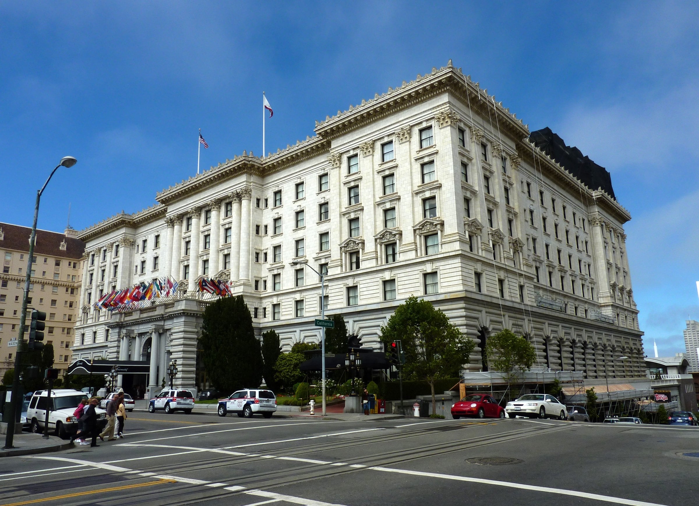 Fairmont San Francisco hotel facade on Nob Hill